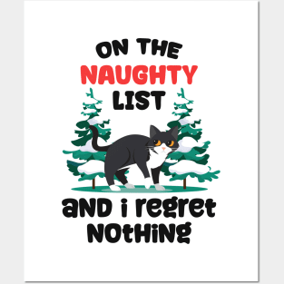 Cat Says ~ Naughty List and I Regret Nothing Posters and Art